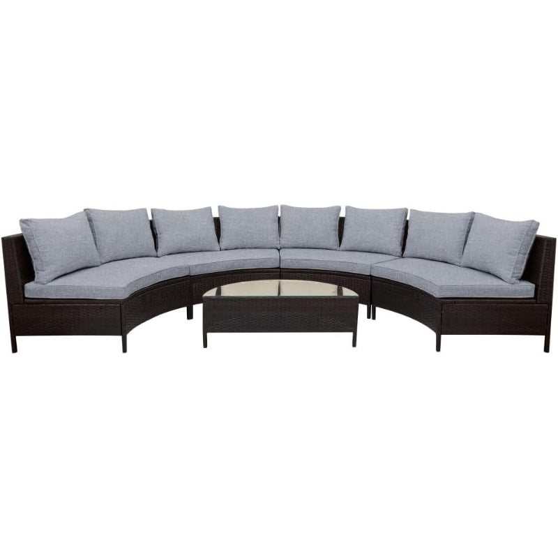 5-Piece Half-Moon Patio Sectional Set