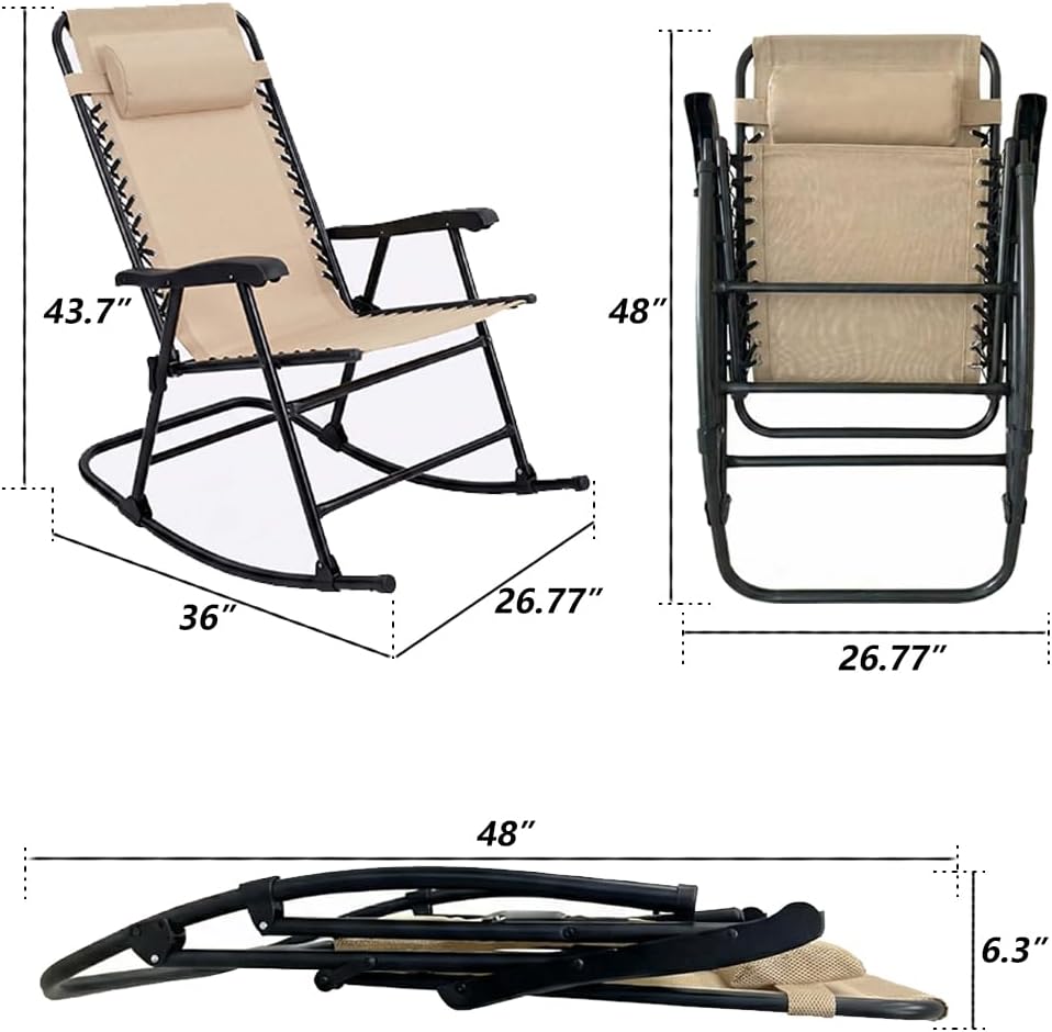 Patio Rocking Chair Set of 2