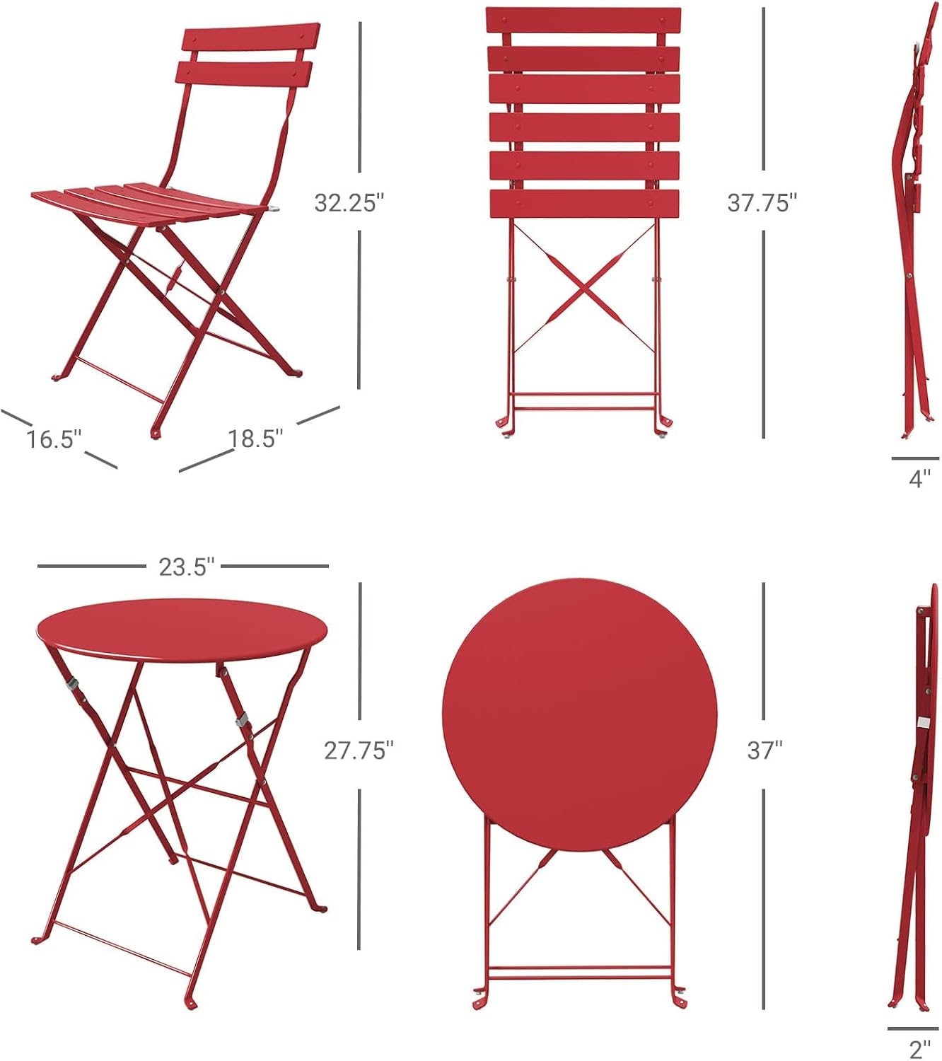 3 Piece Folding Bistro Set