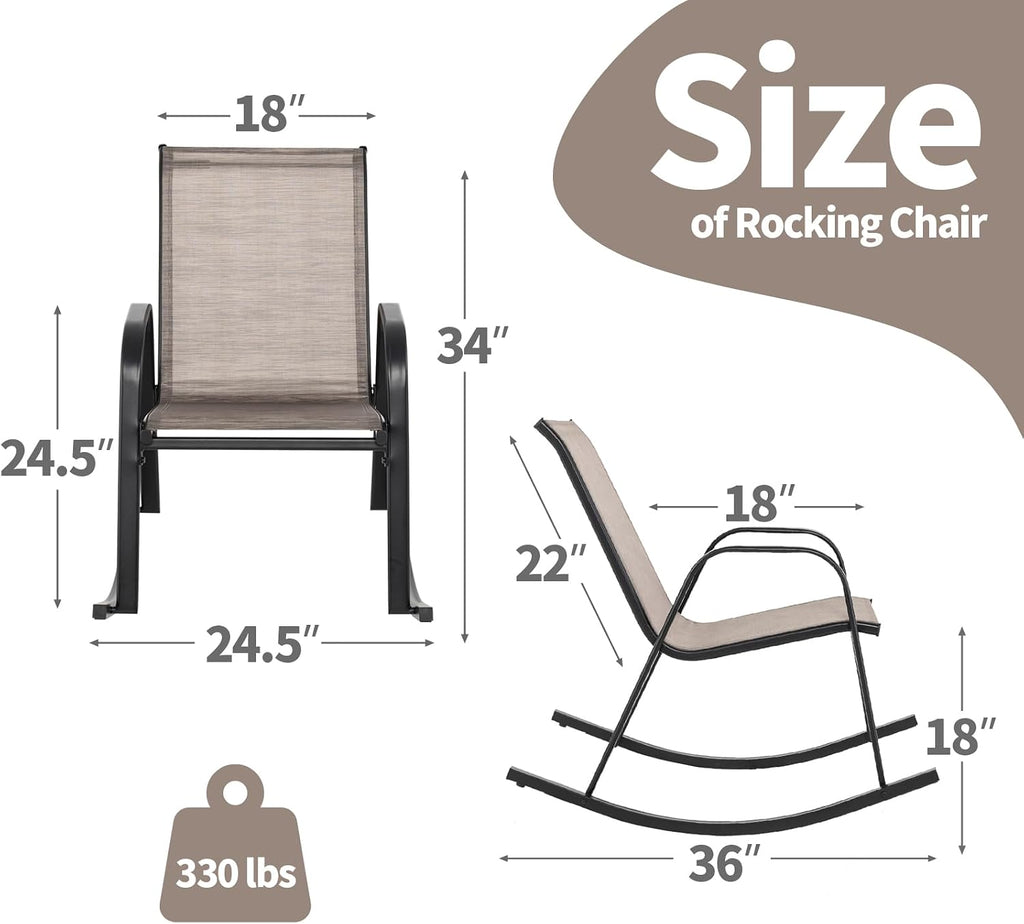 Patio Rocking Chair Set of 2