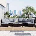5-Piece Half-Moon Patio Sectional Set