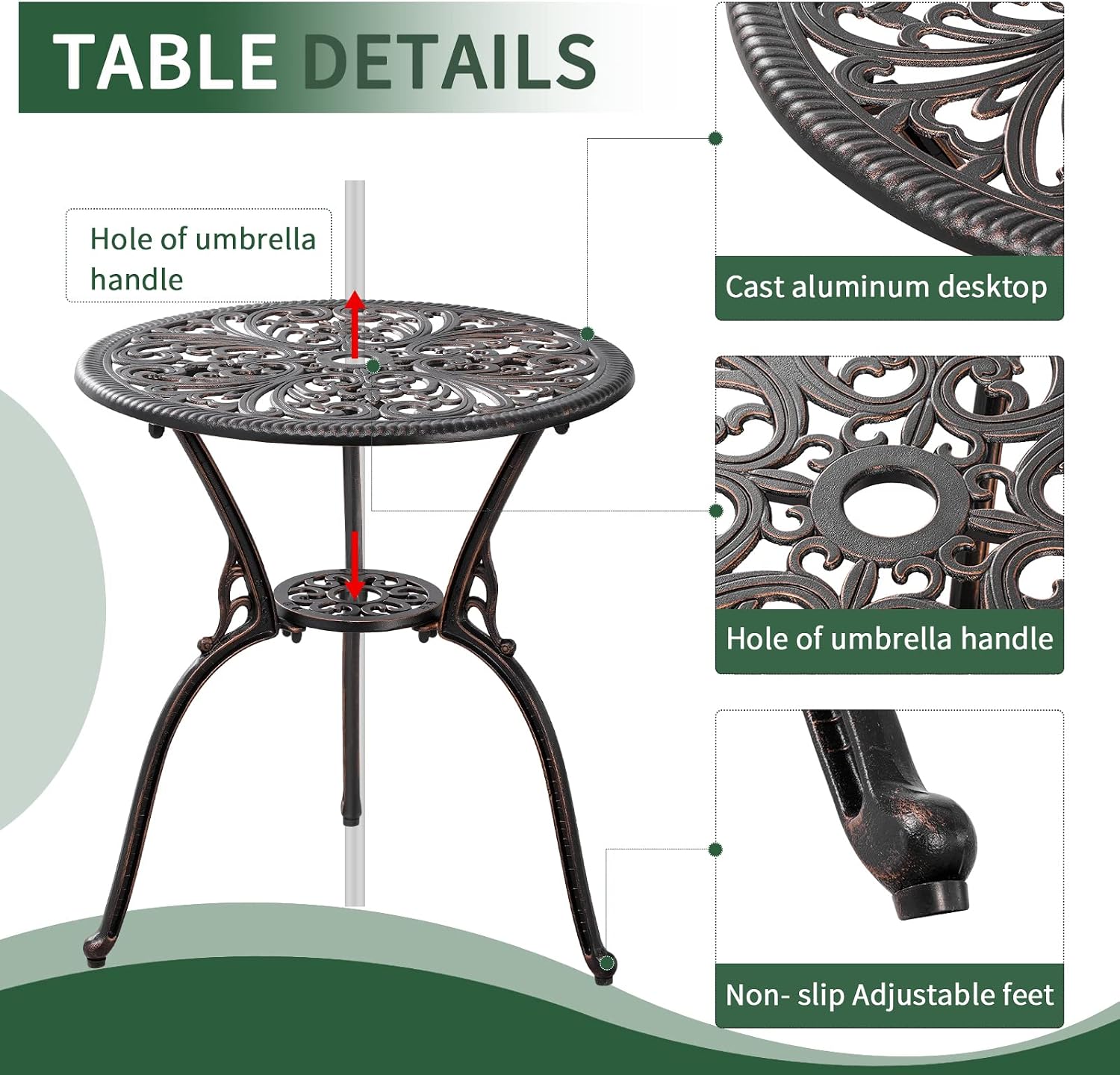 3 Piece Patio Bistro Set