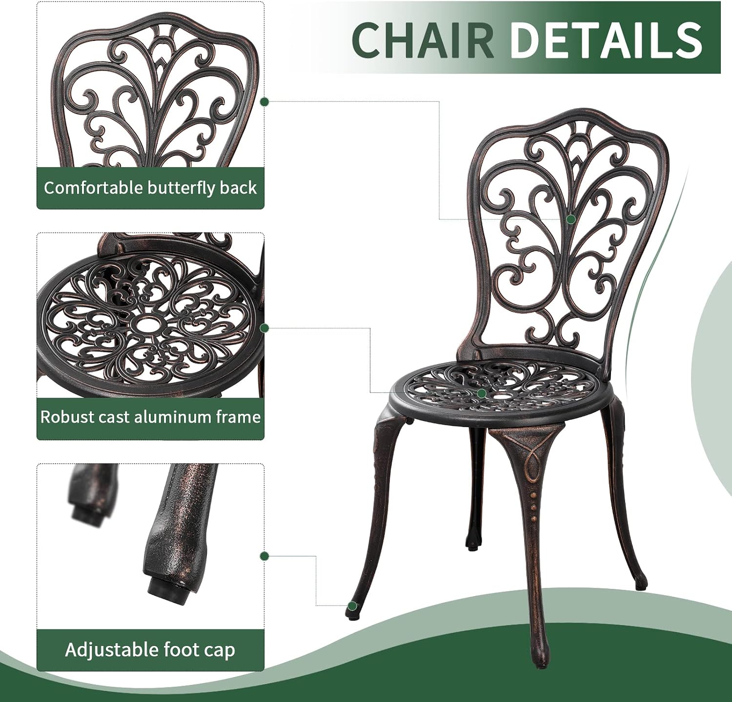 3 Piece Patio Bistro Set
