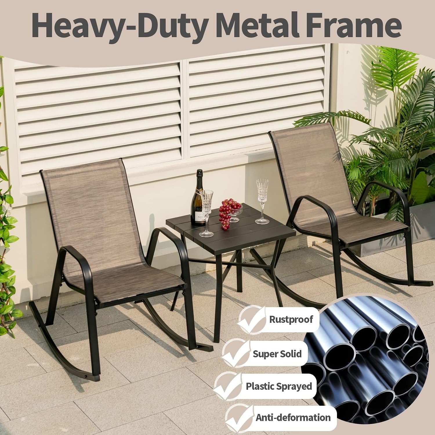 Patio Rocking Chair Set of 2