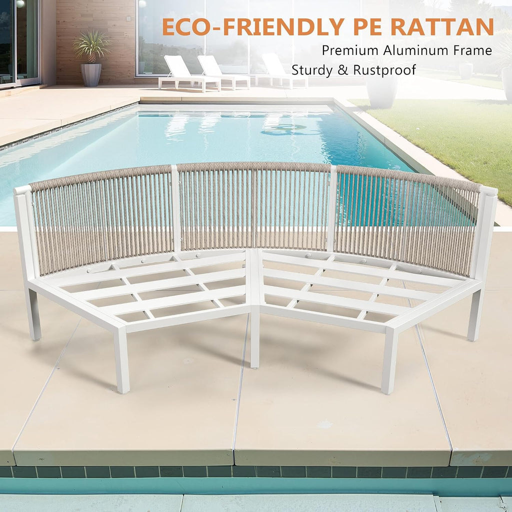 7 Piece Aluminum Curved Sectional Set