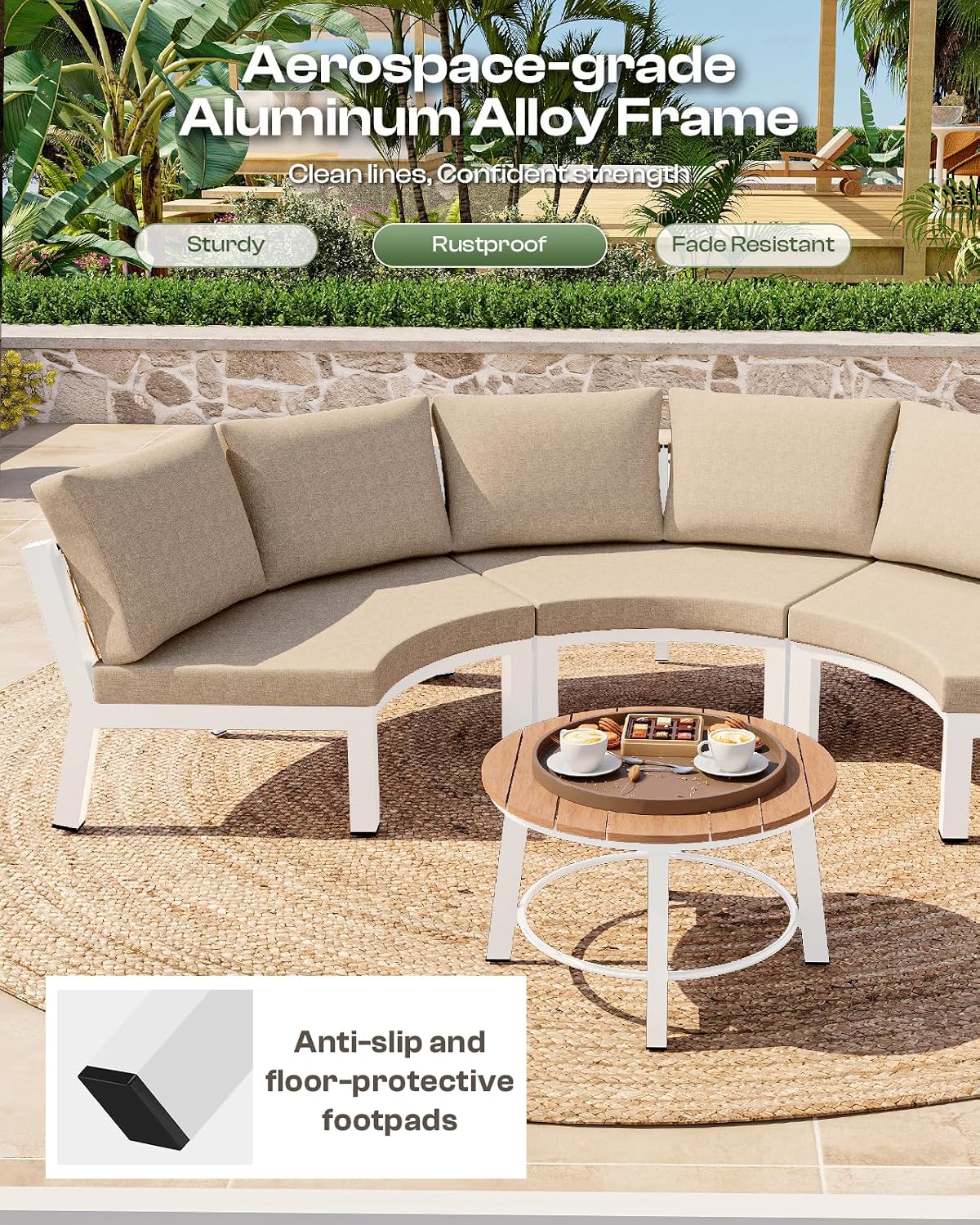 6-Piece Curved Patio Set