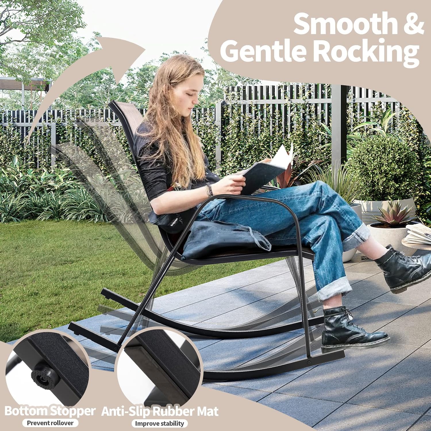 Patio Rocking Chair Set of 2