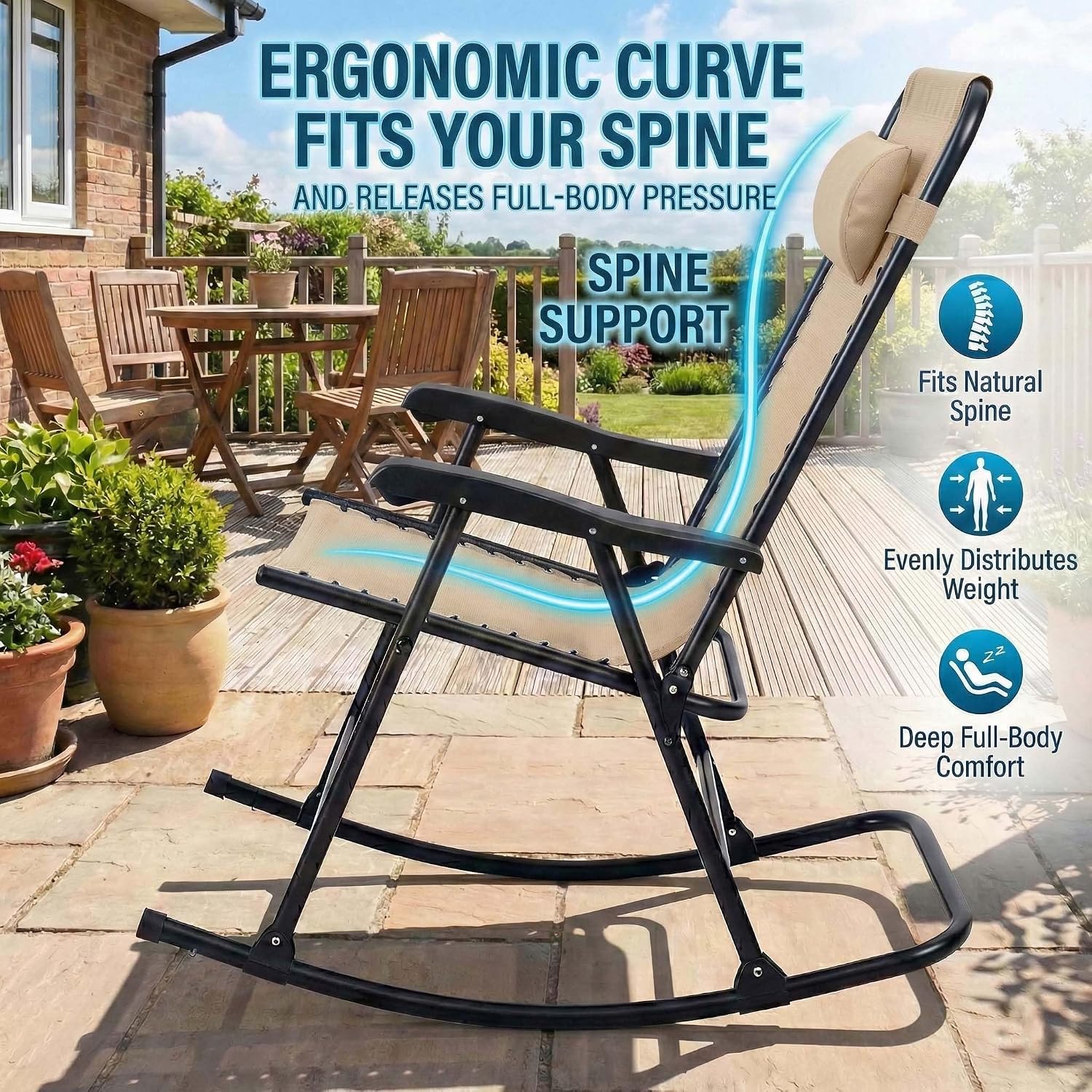 Patio Rocking Chair Set of 2