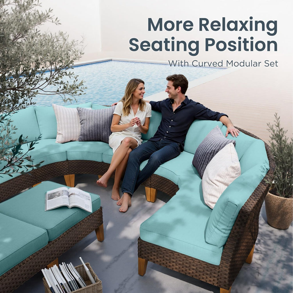 Wicker Patio Sofa Set