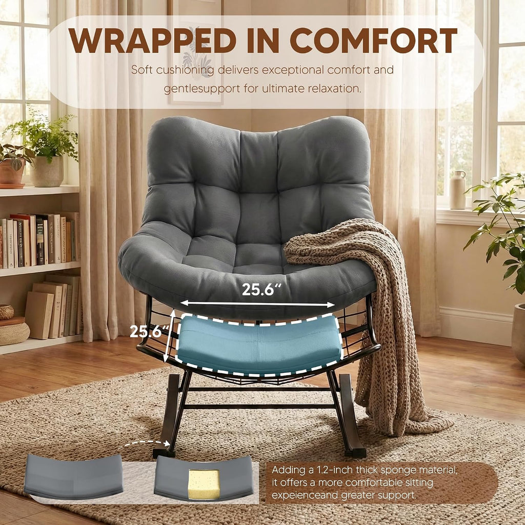Outdoor Rocking Chair with Ottoman