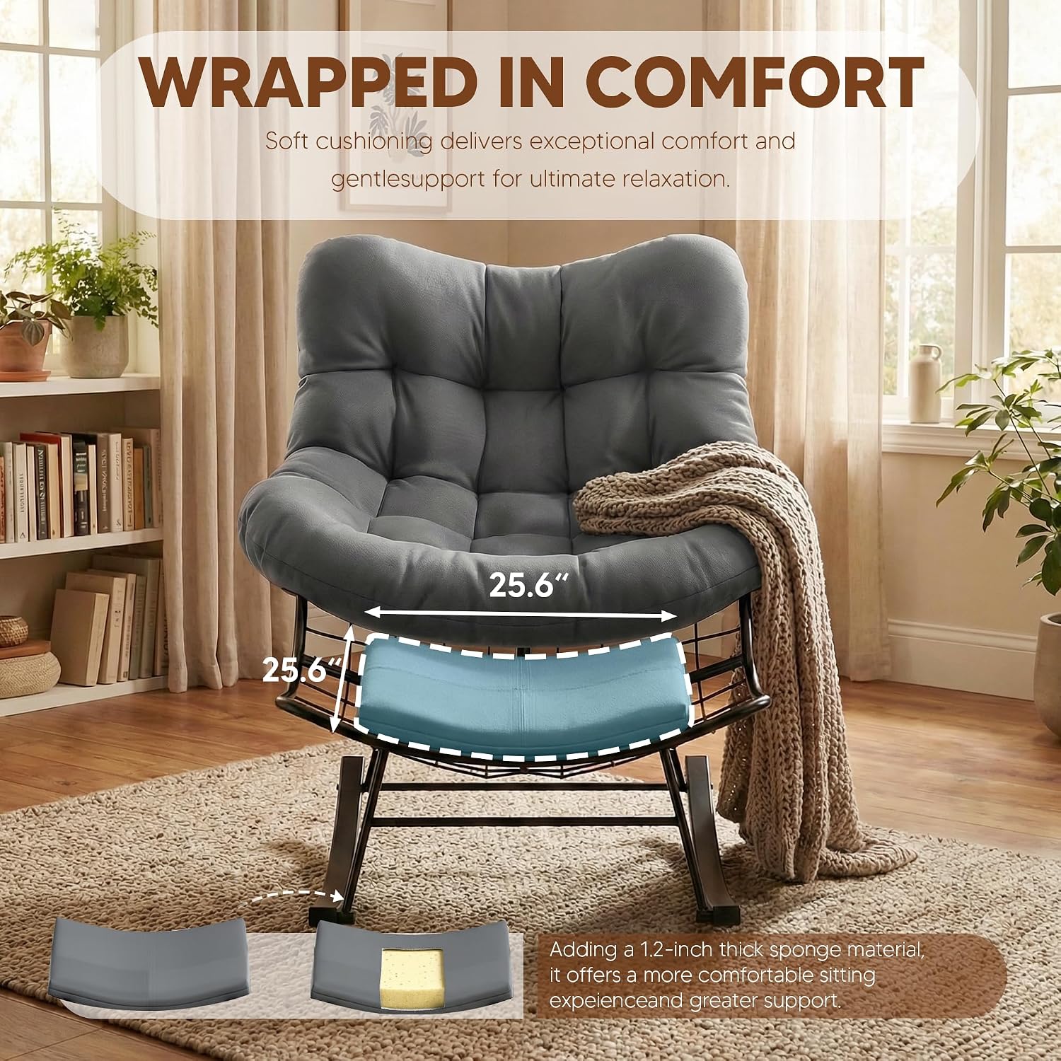Outdoor Rocking Chair with Ottoman