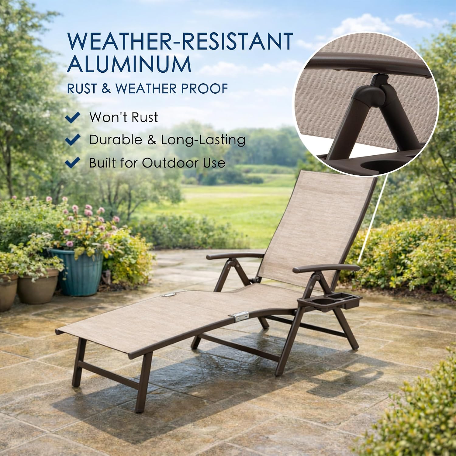 Aluminum Outdoor Chaise Lounge Chair
