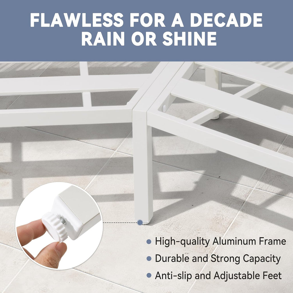 6-Seat Half-Moon Aluminum Patio Set