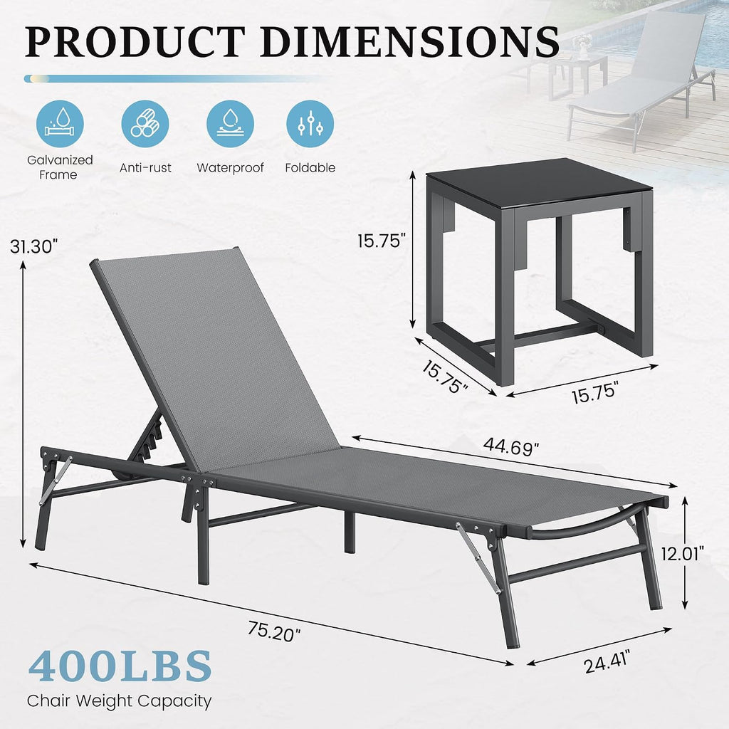 Foldable Patio Lounge Chair