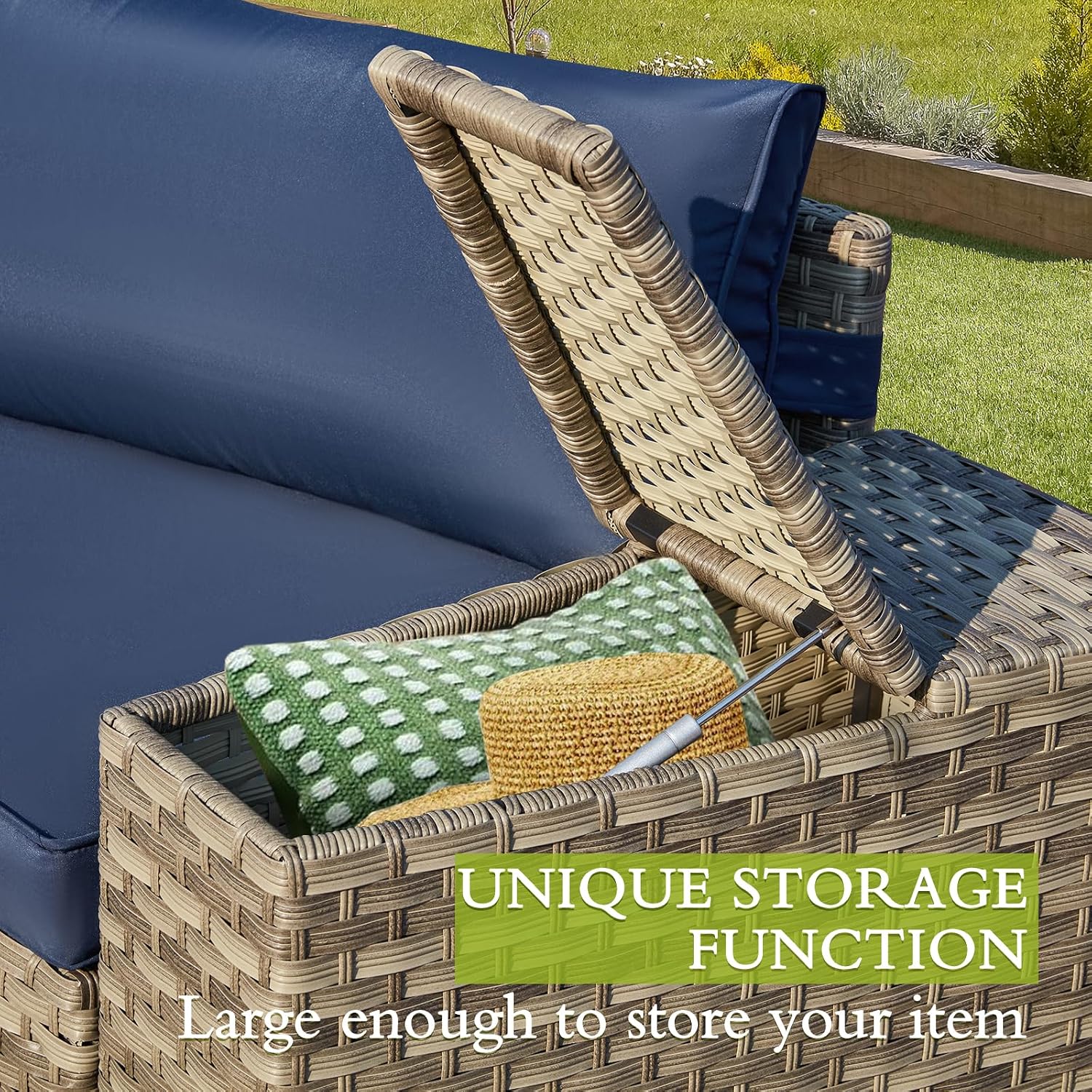 7-Piece Curved Wicker Patio Set