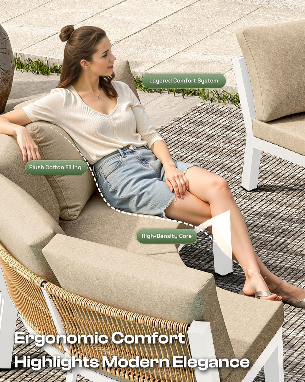 6-Piece Curved Patio Set