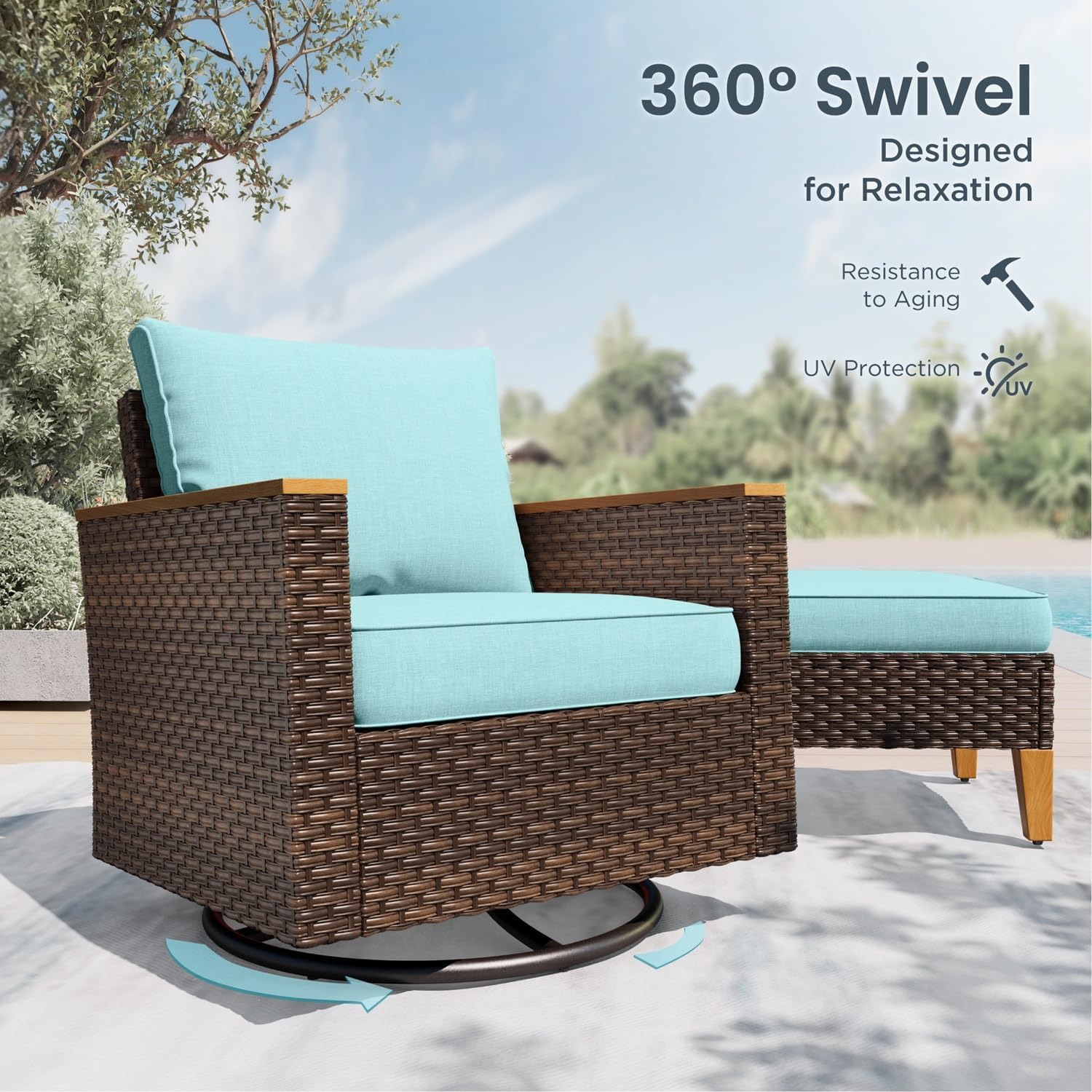Wicker Patio Sofa Set