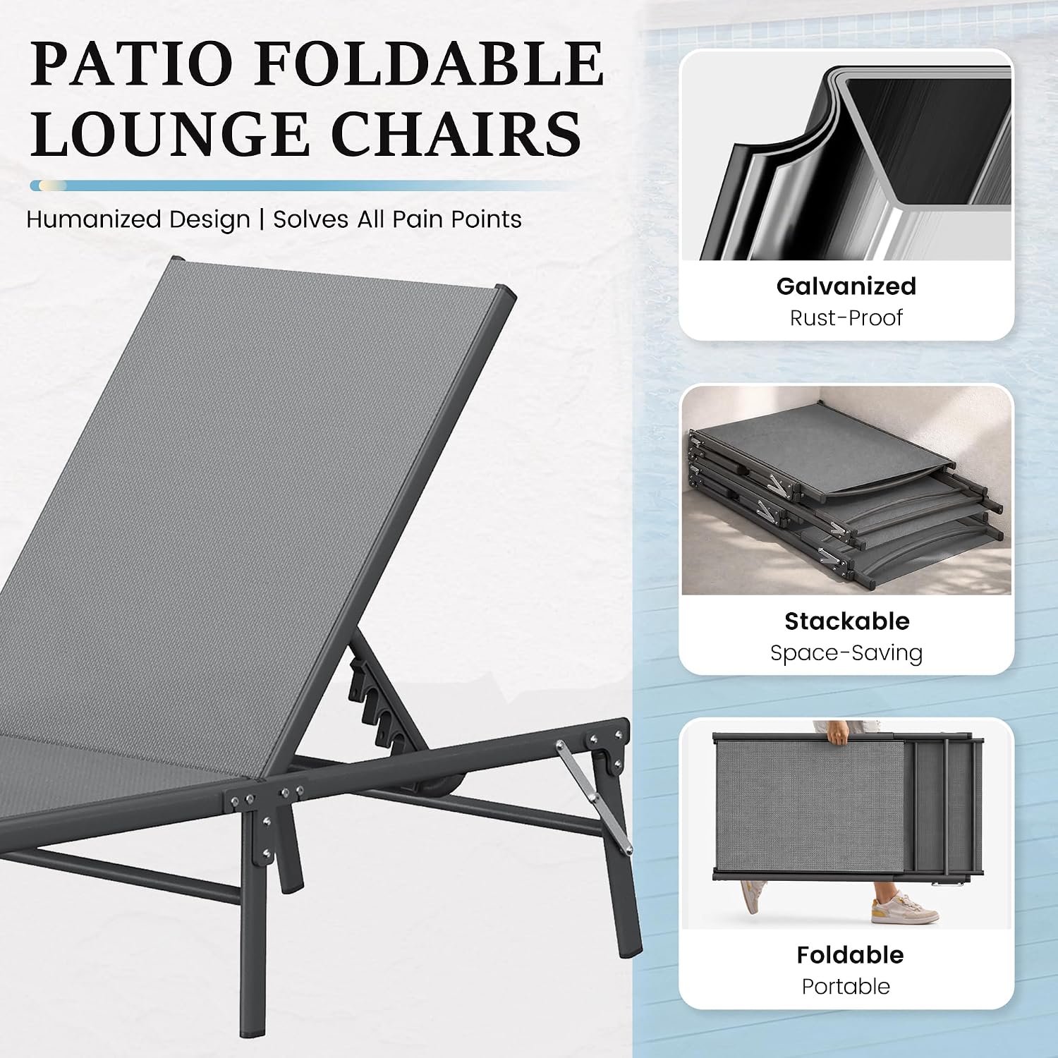 Foldable Patio Lounge Chair