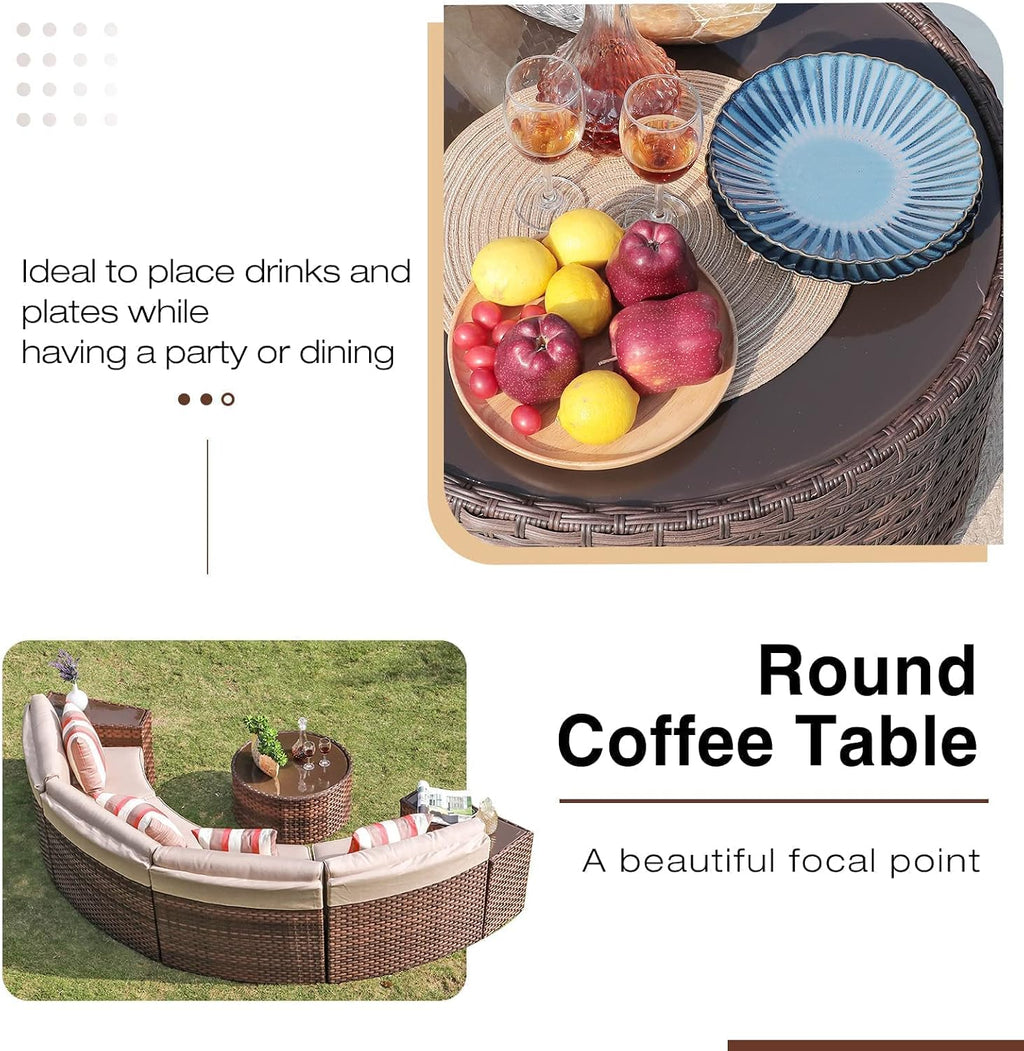 7-Piece Curved Sectional Set