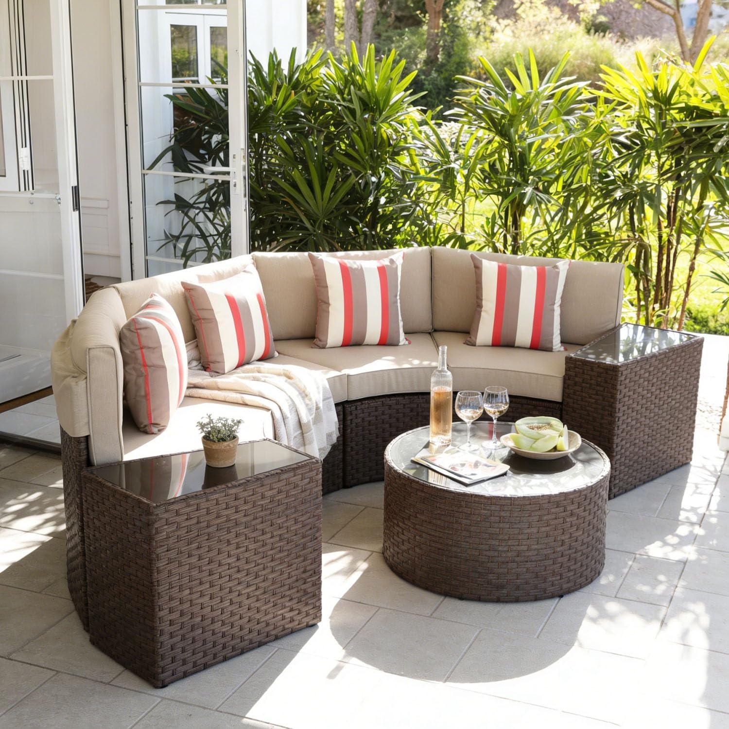 7-Piece Curved Sectional Set