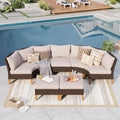 7 Pieces Half-Moon Wicker Set