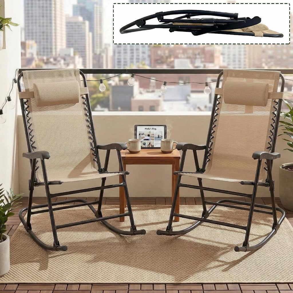 Patio Rocking Chair Set of 2