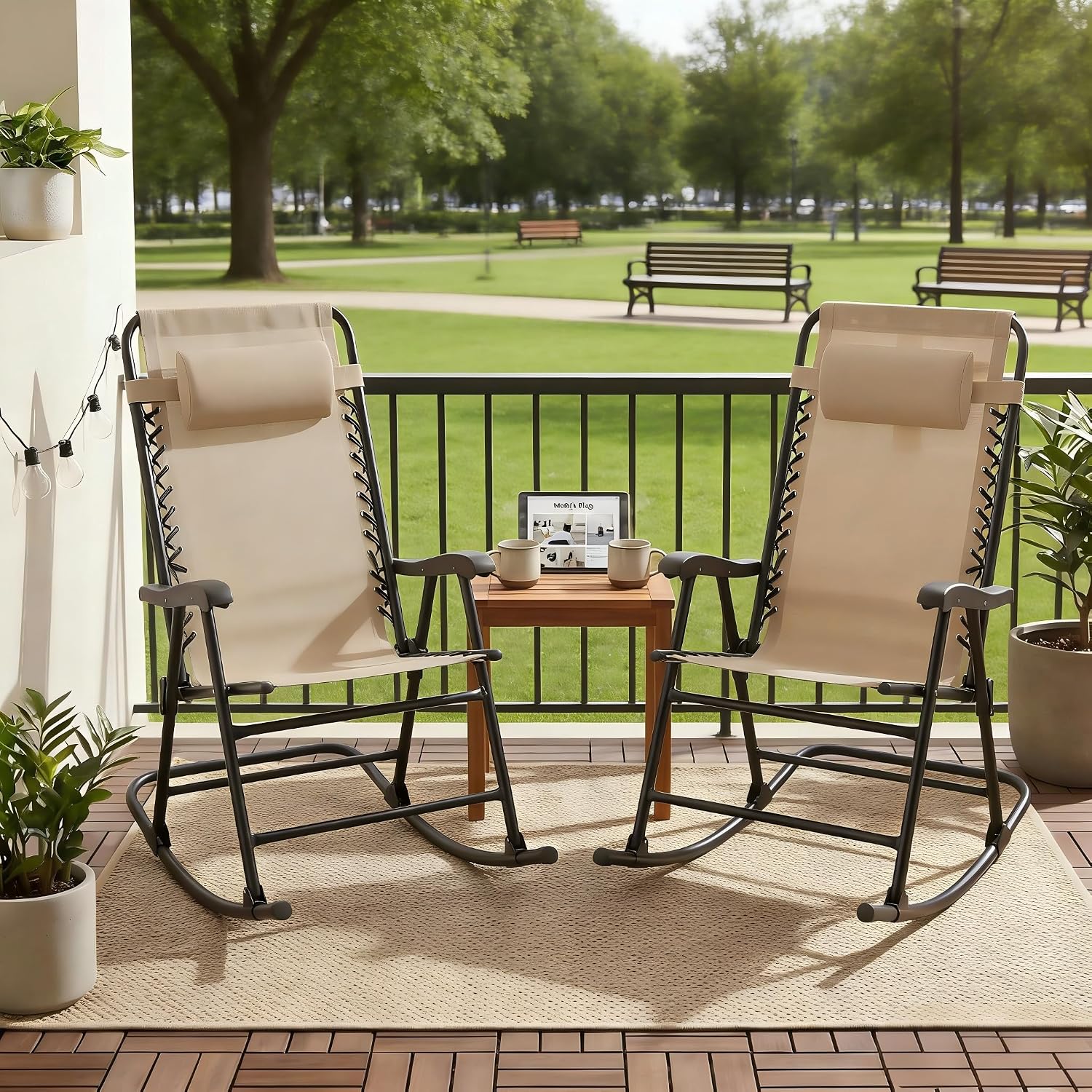 Folding Rocking Camping Chair 2 Pack