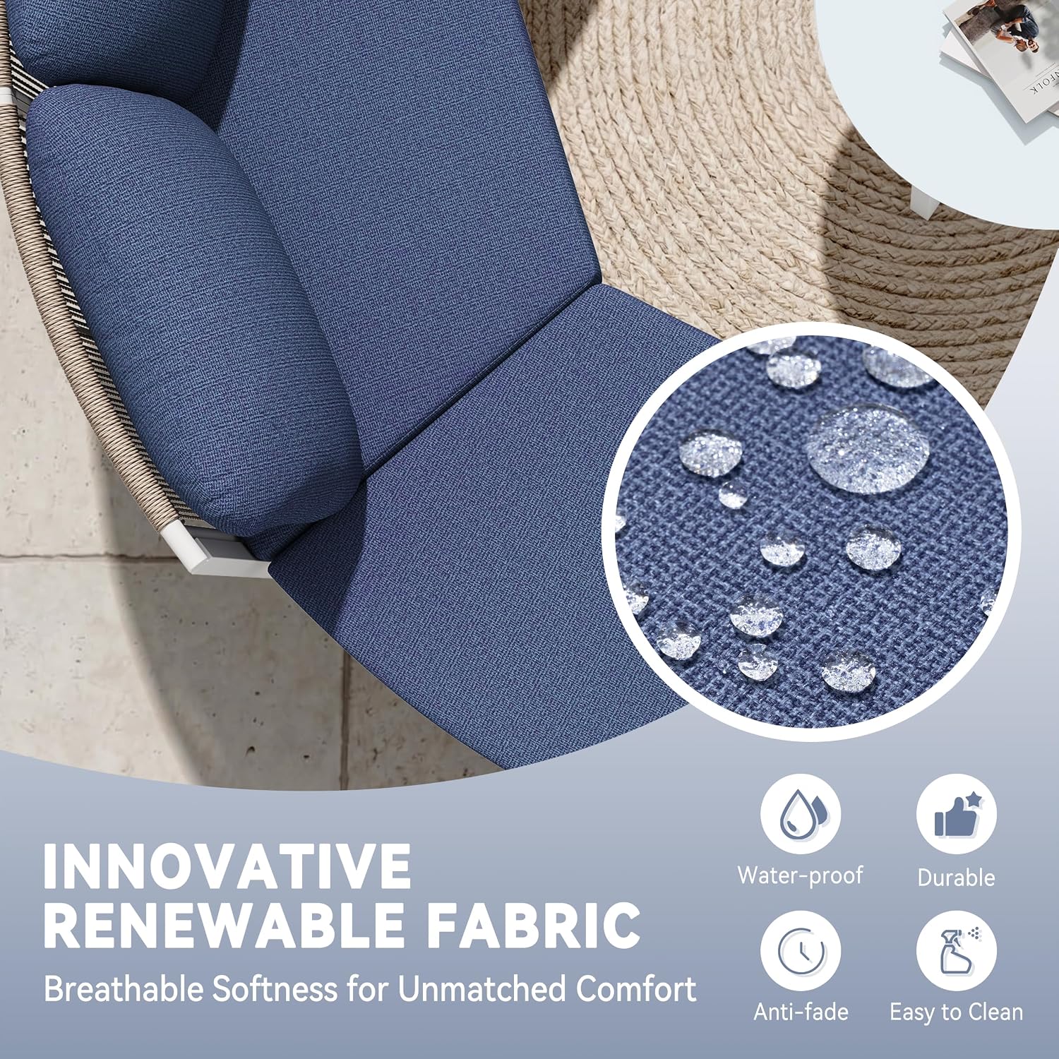 6-Seat Half-Moon Aluminum Patio Set