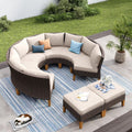 8-Piece Half-Moon Wicker Set