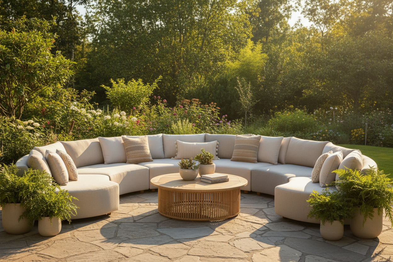 Curved Modular Backyard Sectionals
