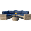 7-Piece Curved Wicker Patio Set