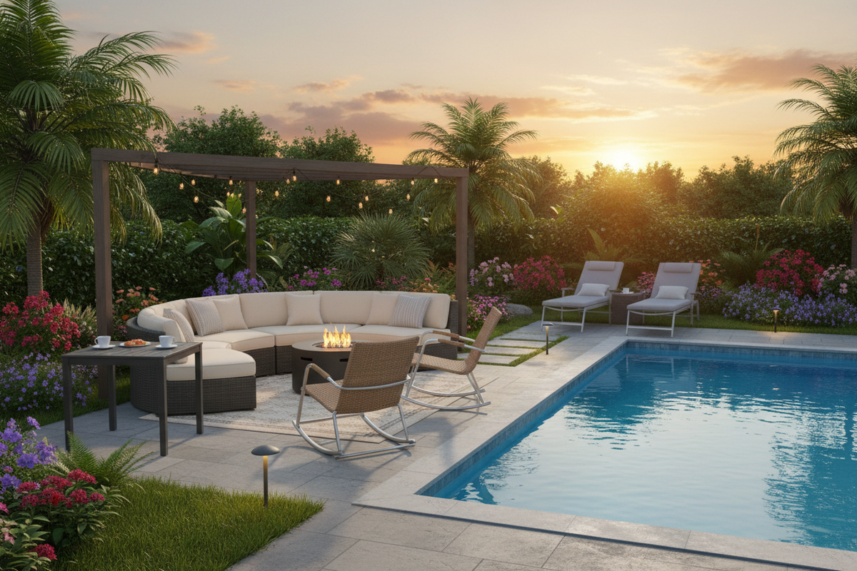 Warm Cozy Backyard Scene